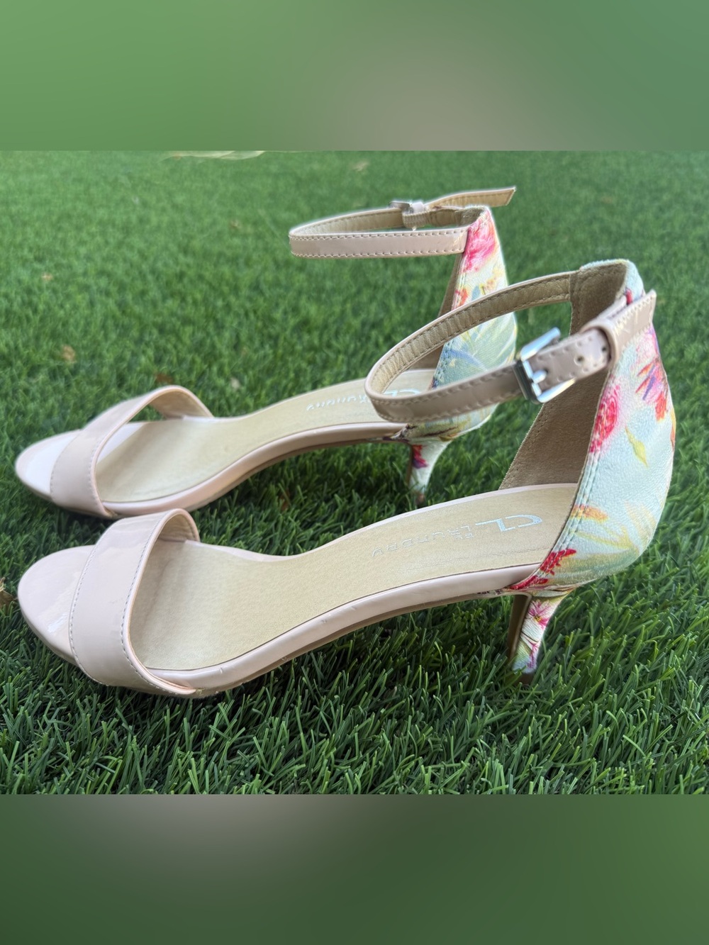 Chinese Laundry Floral Ankle-Strap Kitten Heel Sandals 🌺